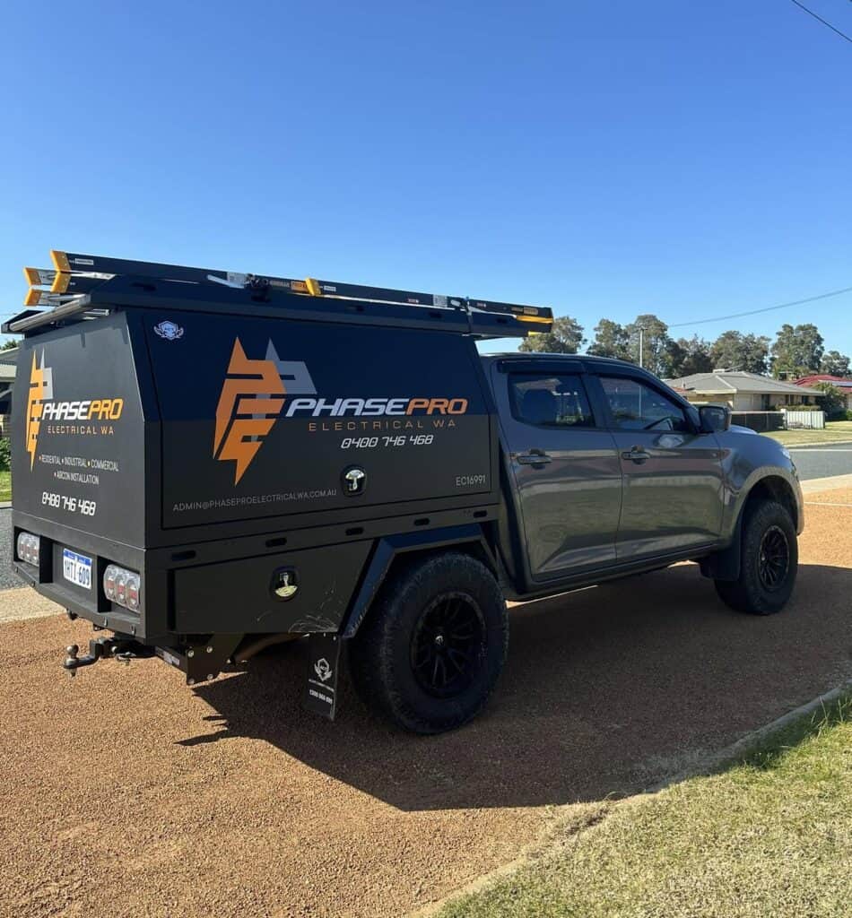 A photo of a Phase Pro Electrical WA's work ute.