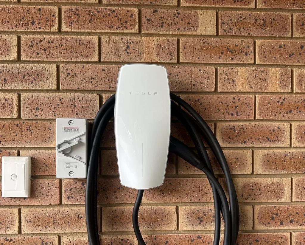 A photo of an electric vehicle charger installed in a High Wycombe home.